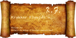 Krakker Flavián névjegykártya